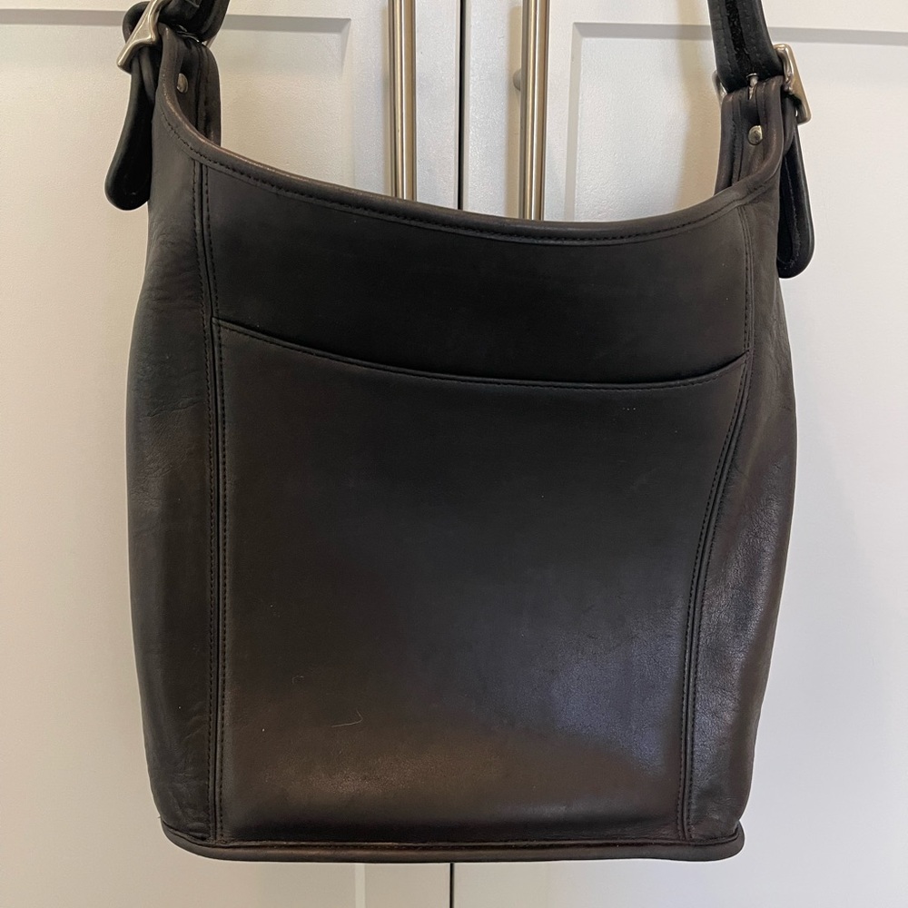 Coach heritage style hobo bag black leather